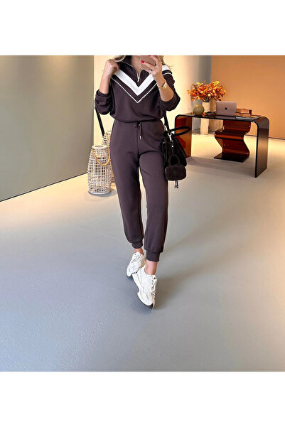 Melissatelier Garnili Modal Women's Brown Tracksuit Set