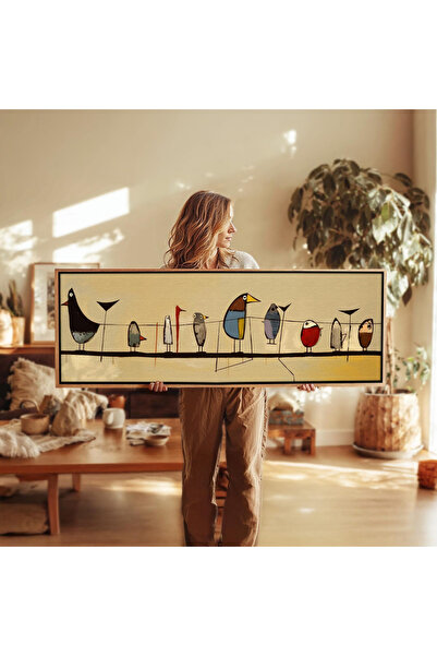 woodhomeworks Tek Parça Gerçek Ahşap Yatay Panorama Çerçeveli Tablo ortaçağ m...