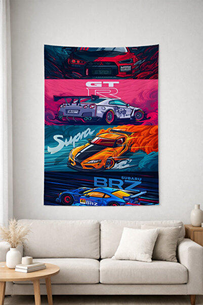 HalıOnline Gamer Konsol Desenli Duvar Örtüsü Duvar Halısı