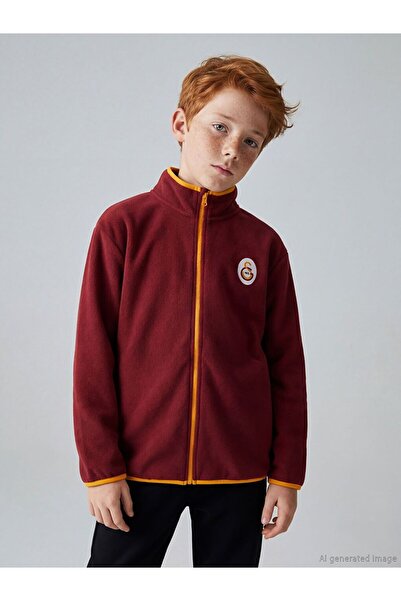 LC Waikiki Dik Yaka Galatasaray Nakışlı Erkek Çocuk Polar Hırka