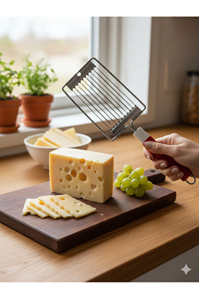 AiroBazar قطاعة جبن عملية من الفولاذ المقاوم للصدأ |   جهاز مطبخ حاد ومريح
