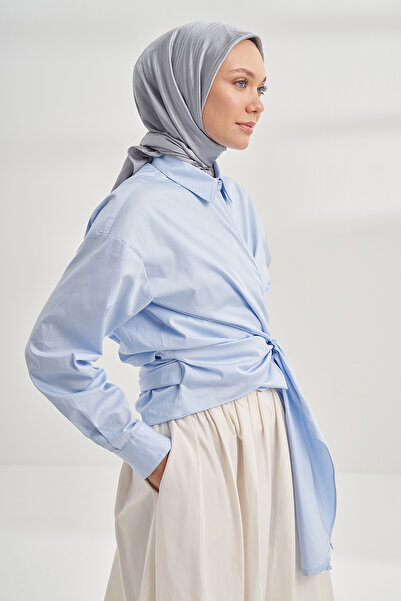 ARMANDA وشاح إيطالي بنمط شريط جاكار - رمادي