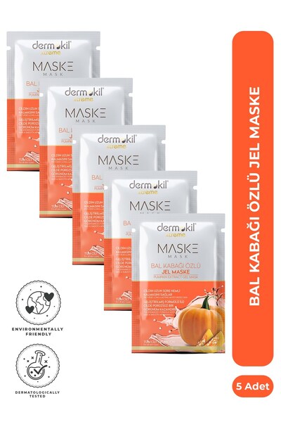 Dermokil Balkabağı Özlü Jel Yüz Maskesi 15 ml x 5 Adet