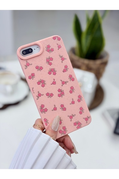 Go Aksesuar iPhone 6 Plus - 7 Plus and 8 Plus Compatible Printing Mini Pink F...