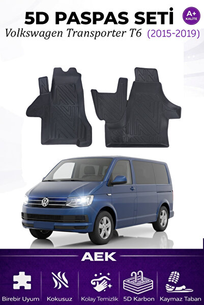 AEK Modern TRANSPORTER T6 2015-2019 ARACA ÖZEL HAVUZLU "KARBON" PASPAS TAKIMI