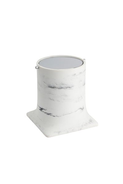 SYSTEM BANYO AKSESUARLARI Banyo Çöp Kovasıı 4 L Mermer Desenli-Krom Renk 24.7...