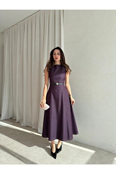 Mooi Butik فستان دنيم من أوديسا 1597 - لون البرقوق