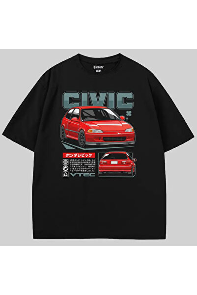 Crazy Tricou Honda Civic Vtec supradimensionat