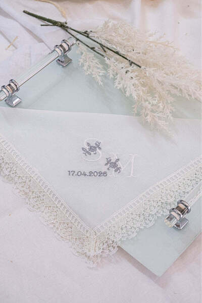 Rima Tasarım Batista de mireasa cu broderie argintie, cu motiv de trandafir s...