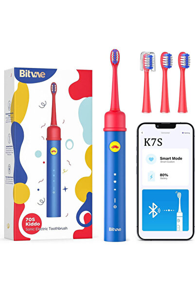 Bitvae Periuță de dinți inteligentă sonică K7S pentru copii, albastră