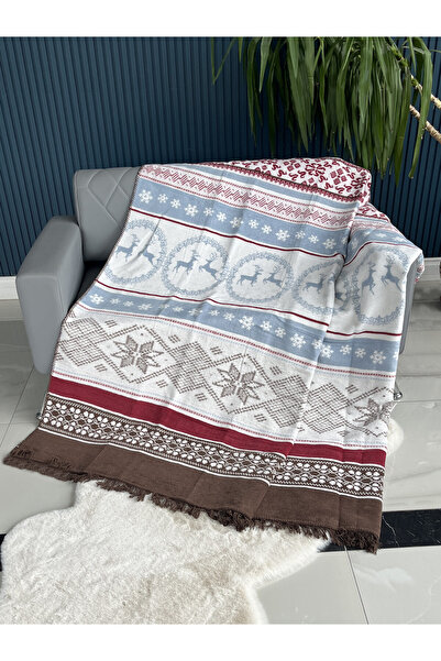 Bella Home Pătură dublă din bumbac Aksu - 180x220 cm - Respirabilă și moale -...