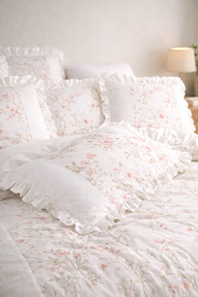 GÖRMEZ TEKSTİL Premium Series - 5D Printed 100% Cotton - Ruffled Double Duvet...