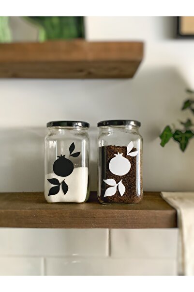 Atölye Merdiven 2-Piece Set of Storage Containers for Tea, Coffee, Sugar, 850...