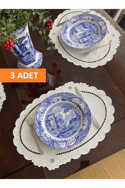 QBR Home Set of 3 Perforated Oval American Serving Dishes. Flower Model (3 Pi...