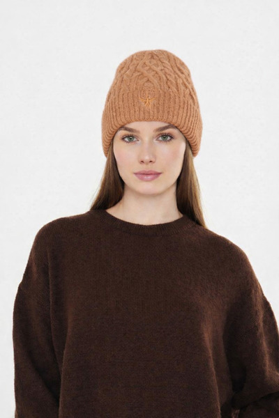 NSRKNİTWEAR Unisex Hair Braid Patterned Knitwear Beanie