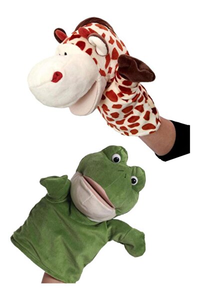 OFİSİNN El Kuklası Hayvan Figürlü Zürafa-Kurbağa