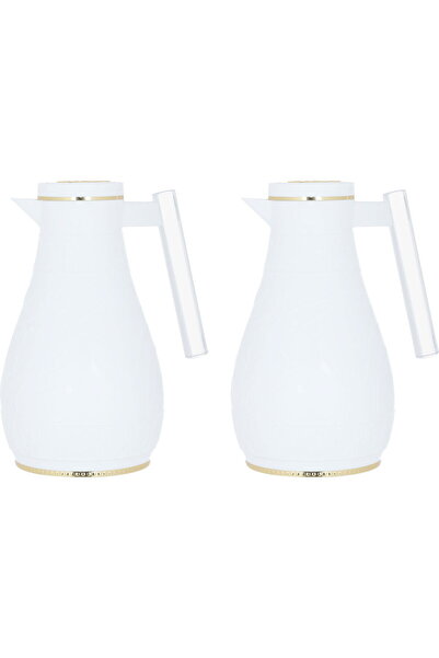 Generic طقم ترمس كرم من معرض السيف، سعة 1/0.65 لتر، بنقش إسلامي، غلاف داخلي م...