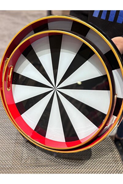 şirineşyalarım 2 Piece Glass Patterned Tray