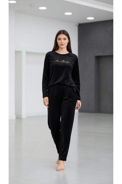 MİSS ELİZZA Velvet Black Pajama Set
