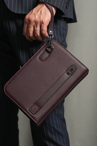 DERKON Сумка з натуральної шкіри з датчиком відбитків пальців Spax