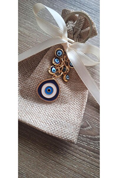 Svc Aksesuar Grape Model Evil Eye Beaded Keychain with Gift Pouch