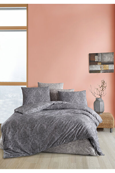 PERLE MAİSON Perlemai̇son Single Size Ranforce Bedding Set'Damask Gray'