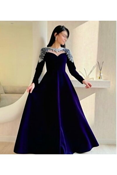 Farah Fashion وصل حديثآ الاصلي فور ليدي فستان سهرة نوع القماش _ مخمل +تطريز ي...