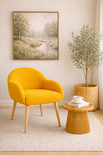 DEKOR MOBİLYACIM Jasmine Ahşap Ayaklı Retro Puf Minimal Berjer Makyaj Masası ...