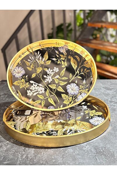 şirineşyalarım Fern 2-Piece Glass Tray Set