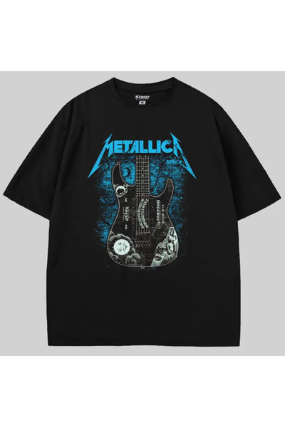 Crazy Μπλουζάκι Metallica Kirk Ouija Board Blue Guitar Rock oversized