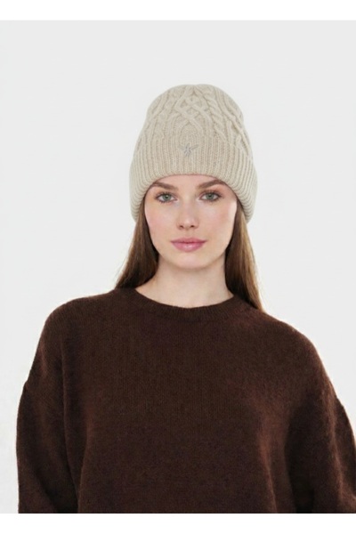 NSRKNİTWEAR Unisex Hair Braid Patterned Knitwear Beanie