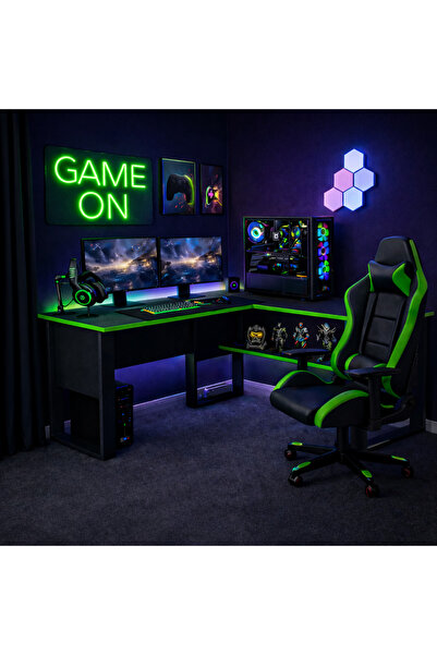 Betroya RANDİ ÇALIŞMA MASASI SİYAH-YEŞİL