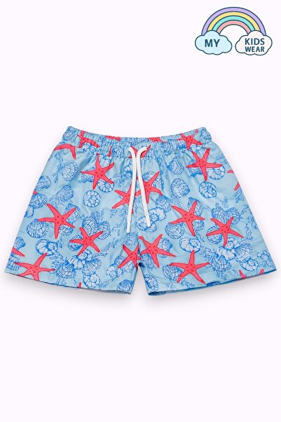My Kids Wear Erkek Çocuk Desenli Deniz Şortu 3-16 Yaş 12409