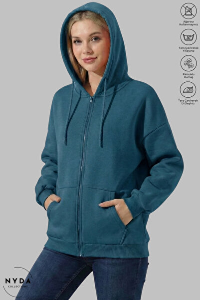 Nyda Collections Women's Thick Winter Fabric Oversized Long Sleeve Unprinted ...