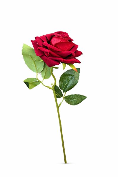 OEM Trandafir artificial bordo, petale de catifea, aspect elegant, 45 cm