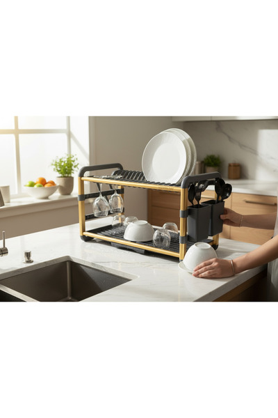 Generic Plastic dish rack with aluminum edges