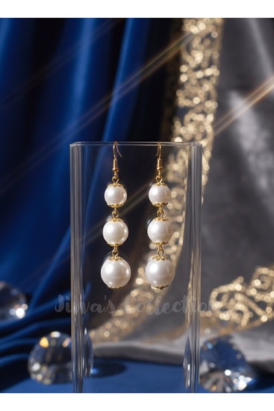 Jivva's Collection أقراط متدلية من اللؤلؤ بتصميم خاص وأنيق