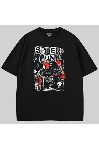 Crazy Оверсайз тениска Spider Punk