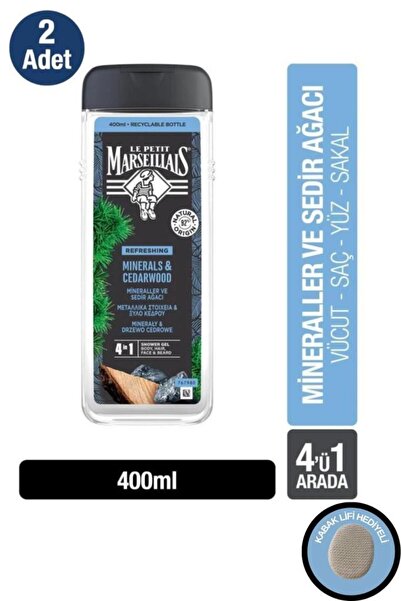 Le Petit Marseillais LPM Men Mineraller ve Sedir Ağacı Duş Jeli 400 ml 2 ADET...