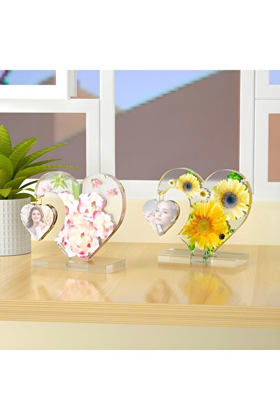 hediye Kişiye Özel Epoksi Reçine Kalpli Resimlik