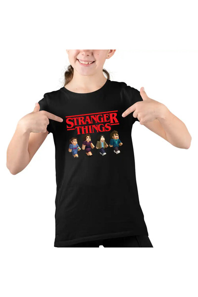 OEM Tricou Copii Fete Stranger Things in Roblox Minecraft Abis