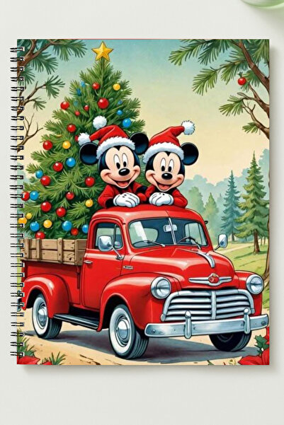 BLACKONECLASS MİCKEY MAUSE A5 Metal Spiralli Çizgisiz kalın bristol Kapak MİC...