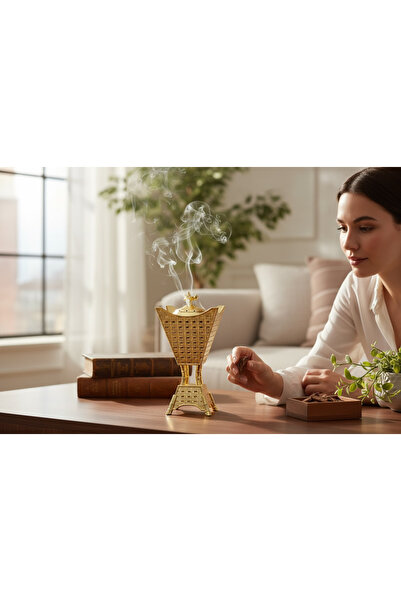 Generic Distinction Incense Burner, Gold, 3 Sizes