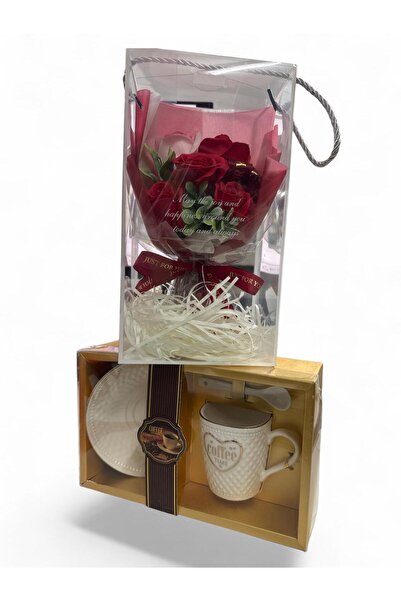 OEM Soap roses gift set with cup, saucer and teaspoon Coffee Time March 1 Mar...