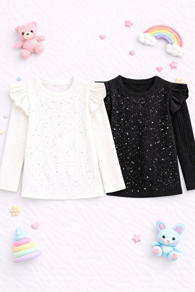 mini kanka Κοριτσίστικο μαύρο κορμάκι με βολάν, μακρυμάνικο, από βαμβάκι με α...