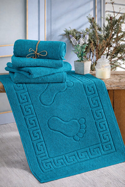 ÇIQRIK HOME 1 Piece Foot Towel - High Water Absorption & Soft & Damask Patter...