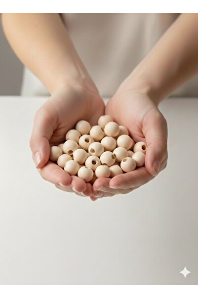 rosfloa rf 12 mm Raw Wood Beads Hobby and Craft Material (100 g - Average 185...