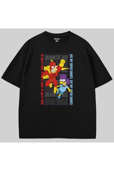 Crazy The Simpsons Bartman and Radioactive Man Oversized T-Shirt