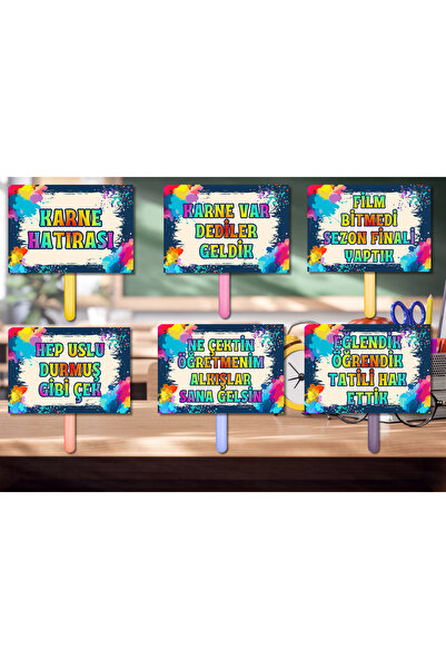 Kozalak Tasarım Meat Day Themed Hand Banners 6 Pieces