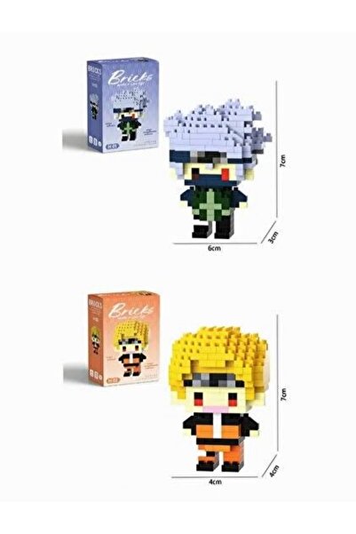 figur Bricks Naruto Uzumaki ve Kakashi Figür Yapım 2’li Set